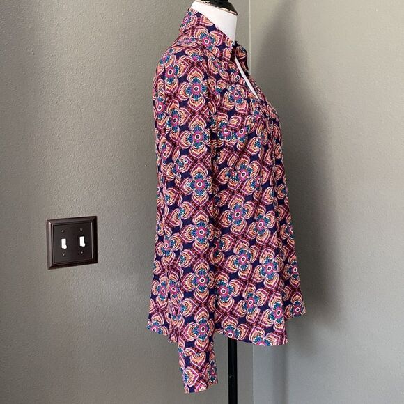 Express The Portofino Long Sleeve Button Down Blouse Floral - Picture 5 of 12
